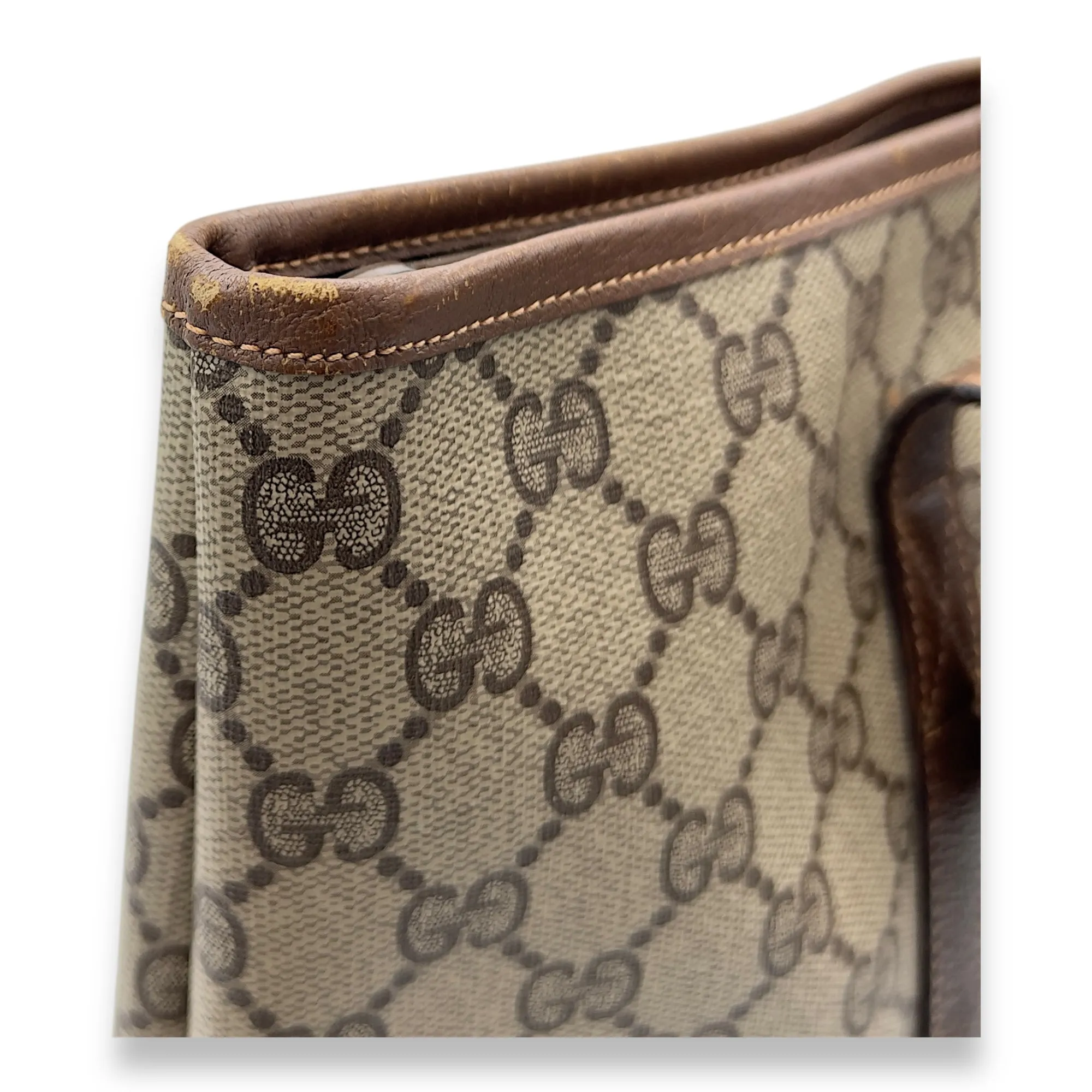 GG Tote Bag Grey in Coated Canvas, Silver hardware