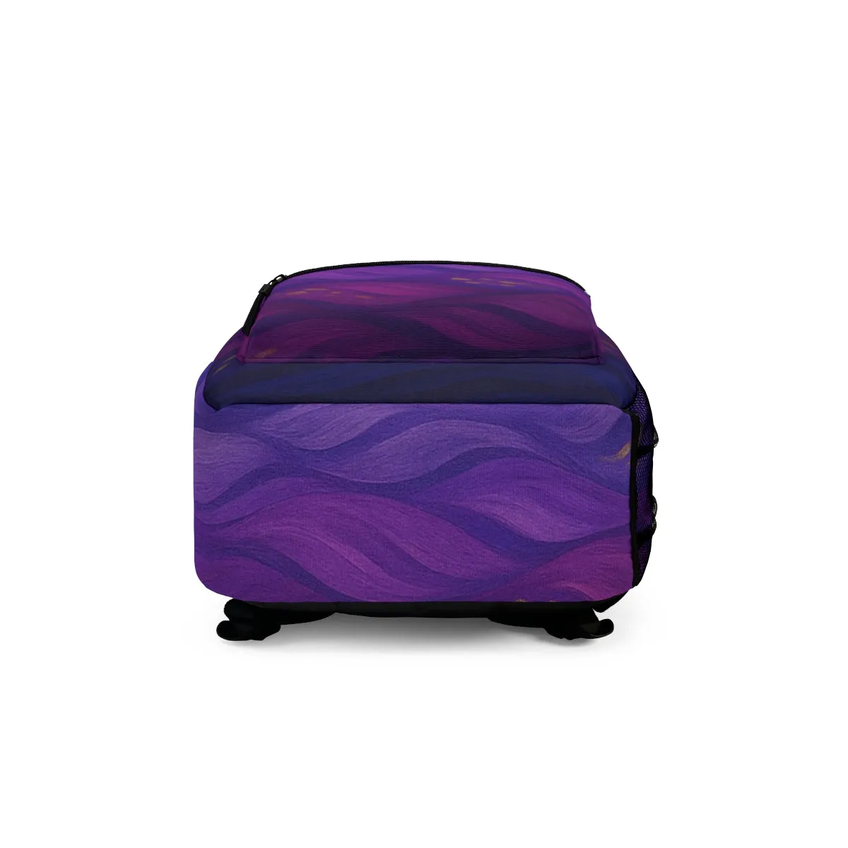 Gilded Amethyst – Abstract Wave Backpack in Vibrant Color Variants