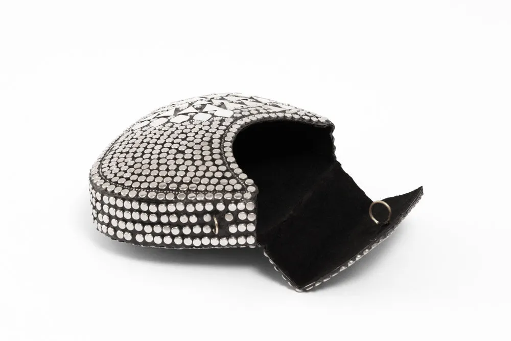 Gilded Silver Chain Gem Clutch