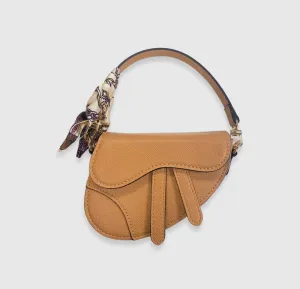 Girls Beige Saddle Purse