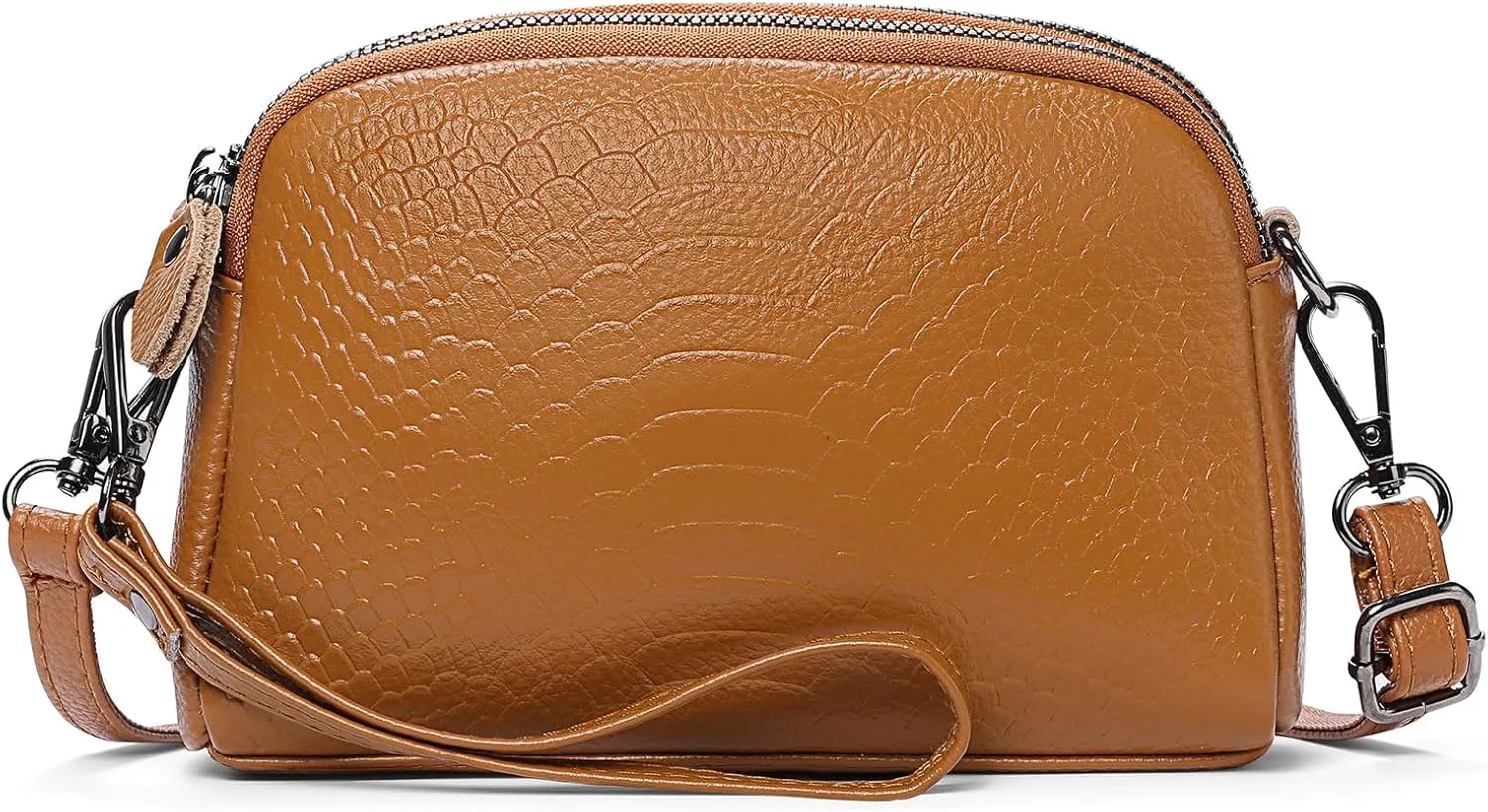 GOIACII Women Shoulder Bag Small Crossbody Bag Purse for Women Crocodile Leather Bags Wrist Strap