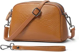 GOIACII Women Shoulder Bag Small Crossbody Bag Purse for Women Crocodile Leather Bags Wrist Strap