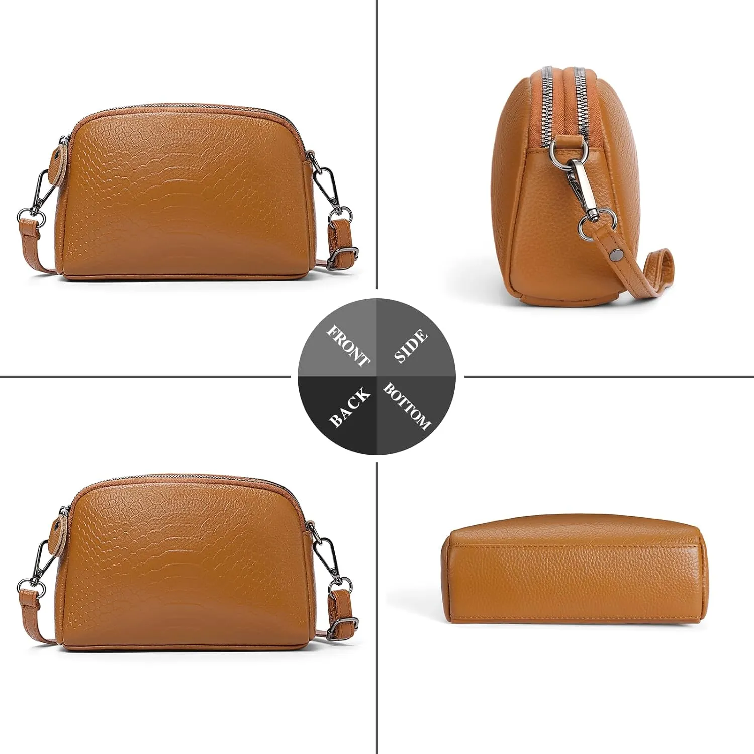 GOIACII Women Shoulder Bag Small Crossbody Bag Purse for Women Crocodile Leather Bags Wrist Strap