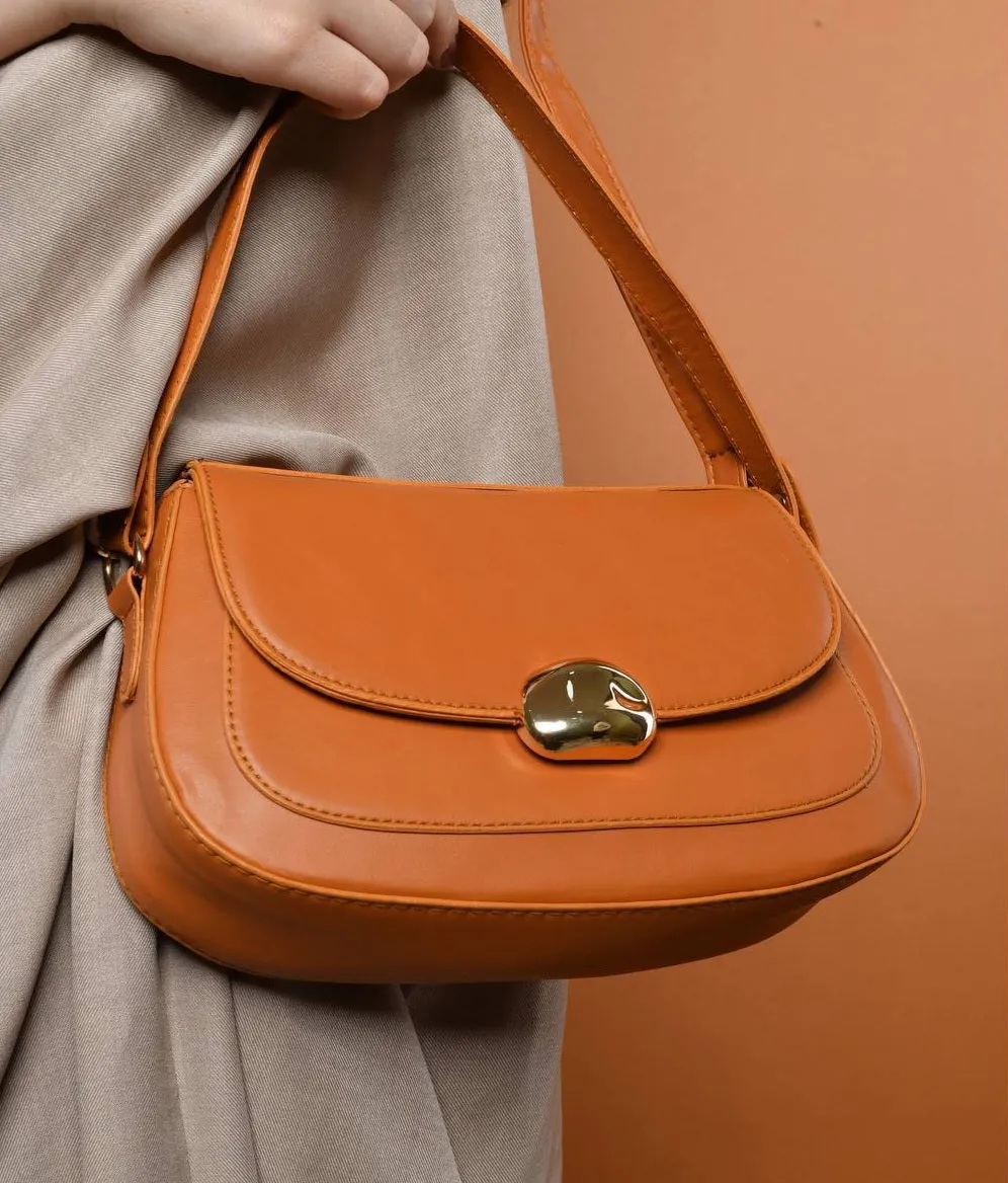 Golden Clasp shoulder bag - Havana