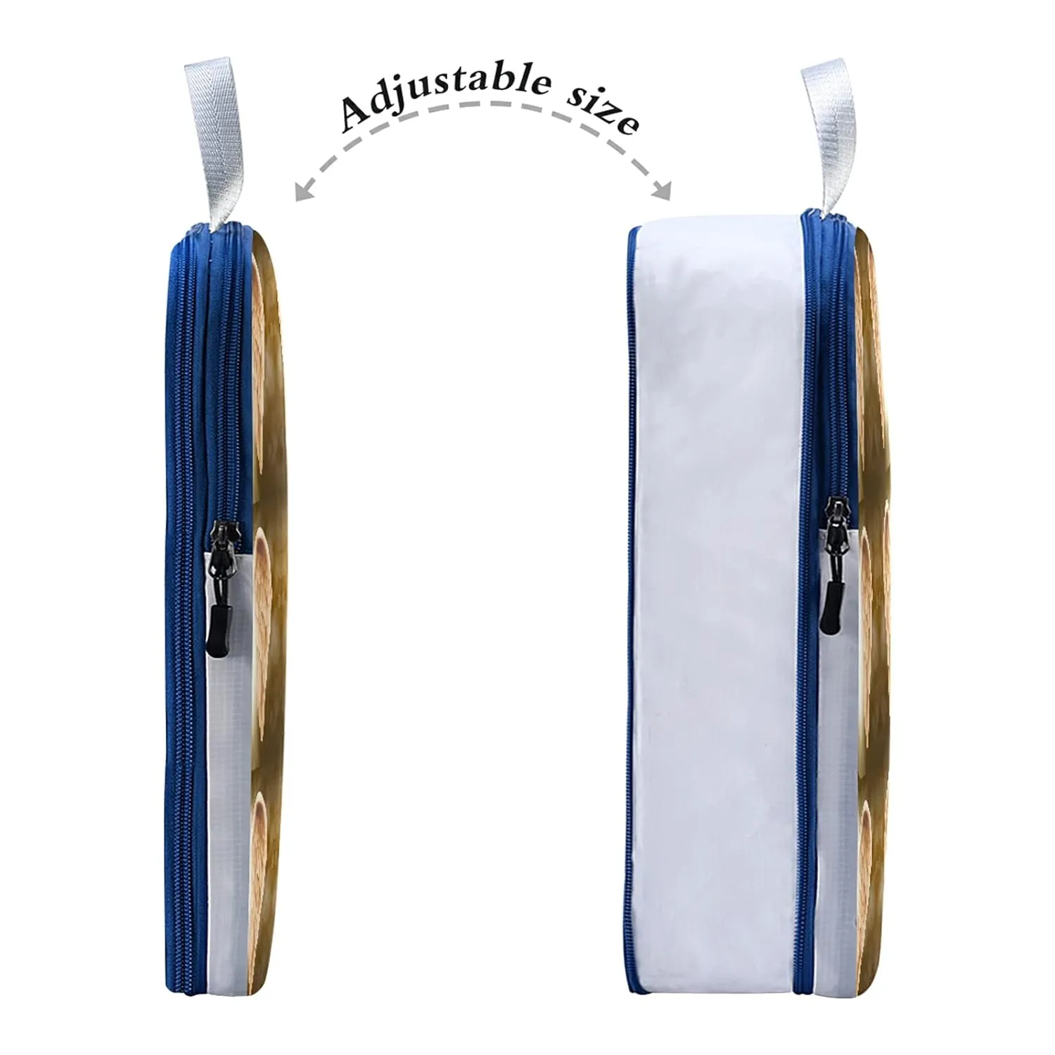 Golden Gold Angel Wings 3 Set Packing Cubes, Waterproof Check Oxford cloth Organizers, Travel Packing Toiletry Storage Bag