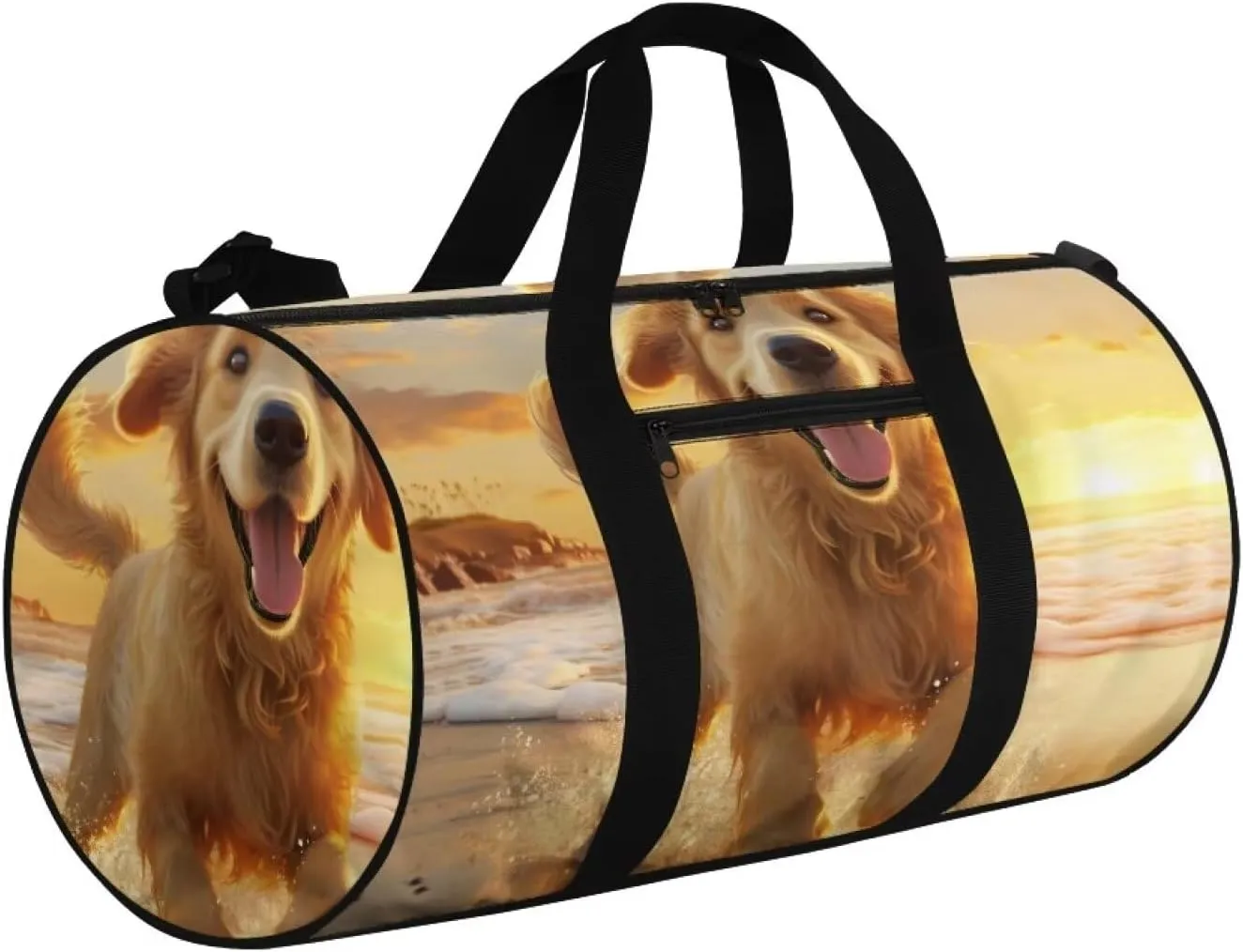 Golden Retriever Gym Bags for Men Women, Foldable Travel Duffle Bag, Lightweight Weekender Duffel Bag Water Resistant Workout Duffle Sports Bag for Travel Yoga