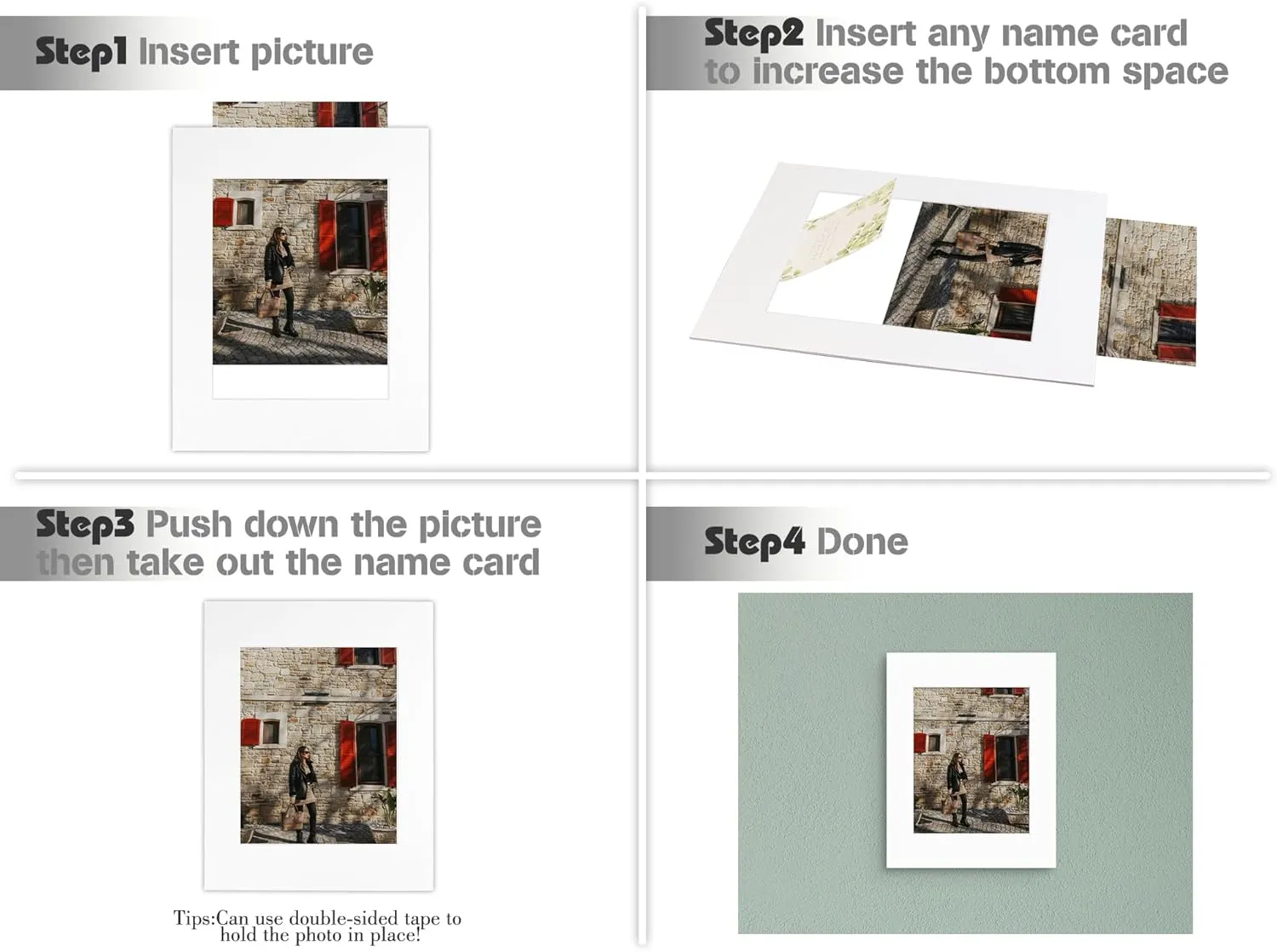 Golden State Art, 10 Pack 11x14 Slip-in Photo Mats Kits for 8x10 Photos, Pre-Pasted Backing Boards, Acid-Free, 8-Ply Thick Cardboard Frames, with Clear Storage Bags (White)