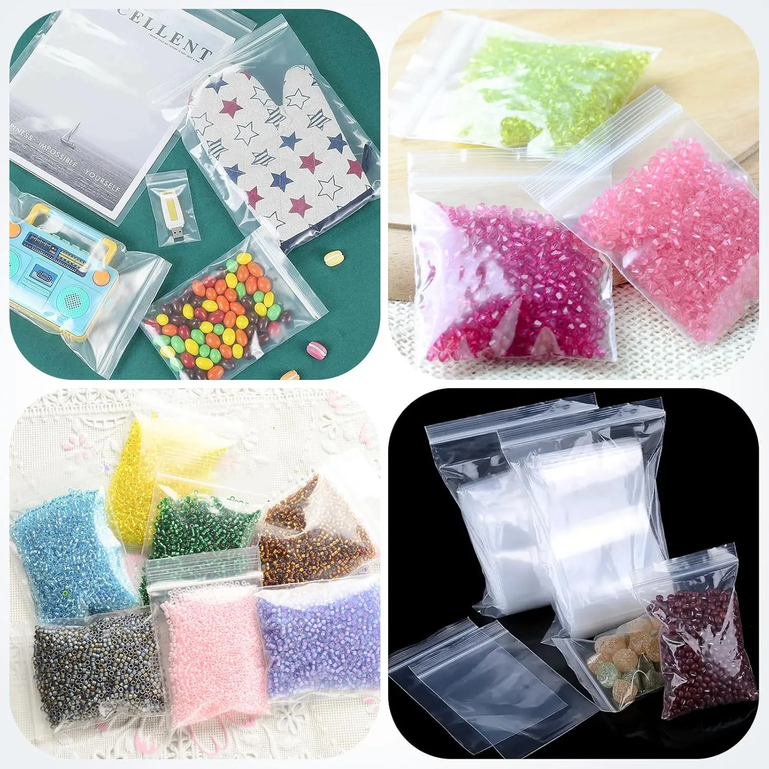 Golden State Art, 14 x 20 inch Large Clear Plastic Zip Bags, 3 Gallon Reclosable Zip Bags for Household, Clothes, T-shirts Packing|100 Pack