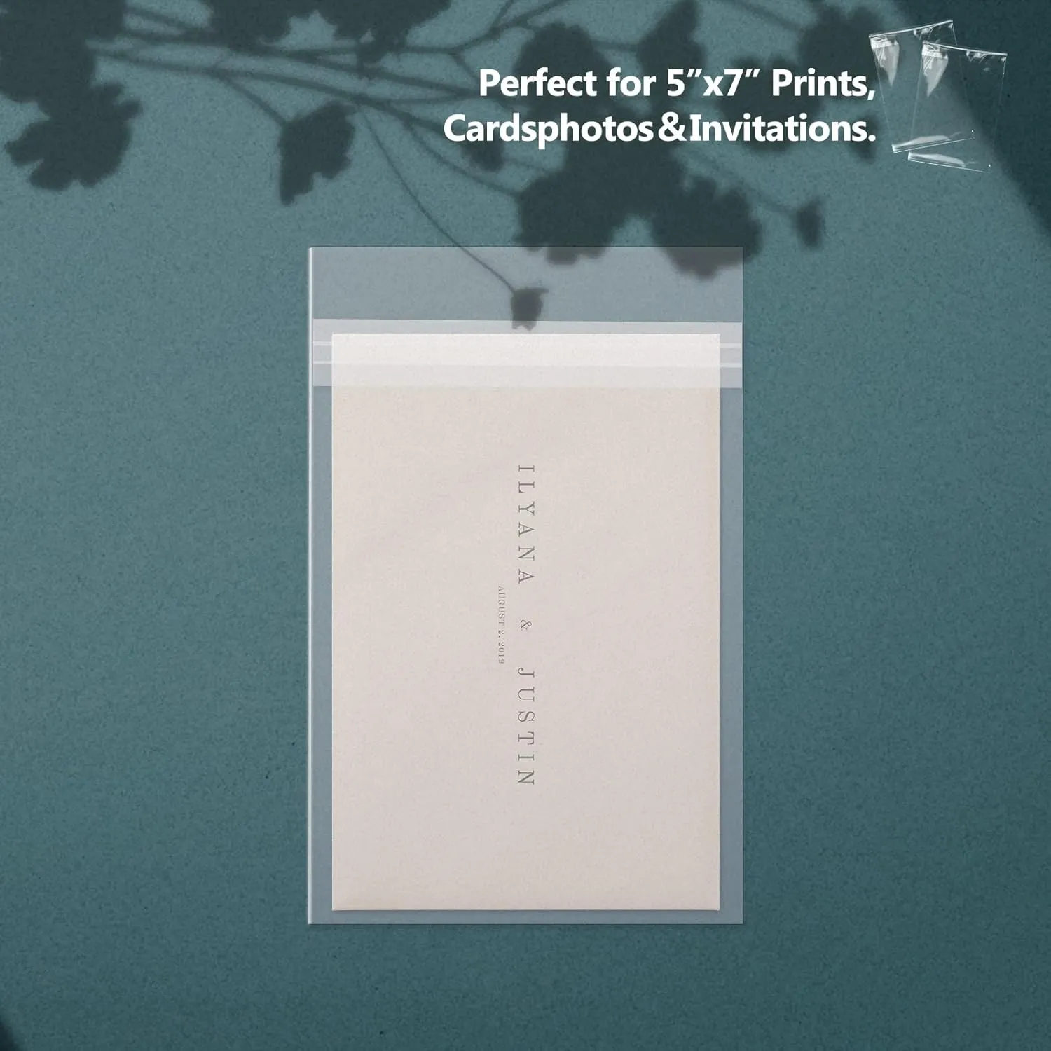 Golden State Art, 5"x 7" Acid-Free Crystal Clear Sleeves Storage Bags for Photo Prints (Bag Size: 5 1/4 x 7 1/8 inches|200Pack)