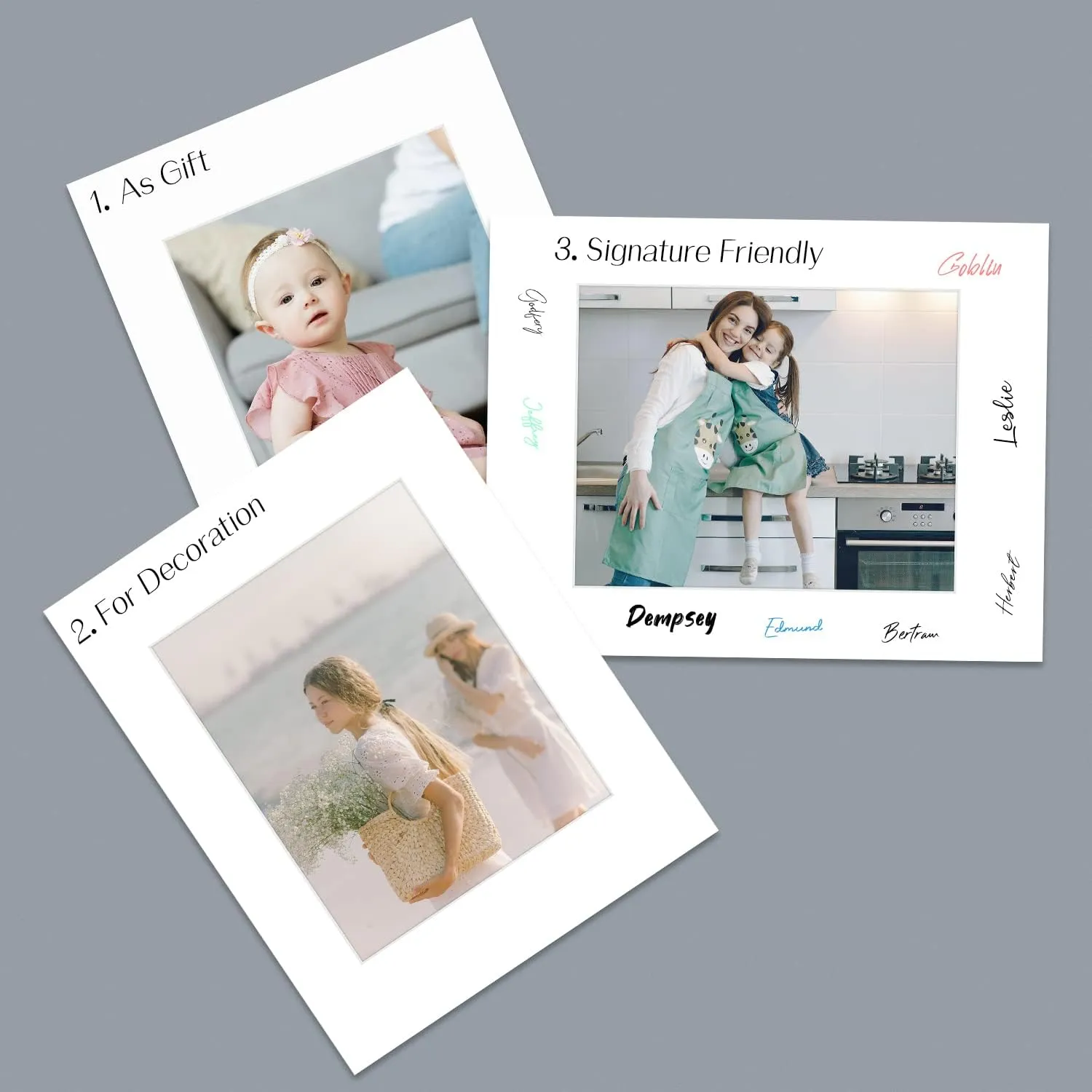Golden State Art Acid Free, Pack of 50 11x14 White Picture Mats Mattes with White Core Bevel Cut for 8x10 Photo   Backing   Bags