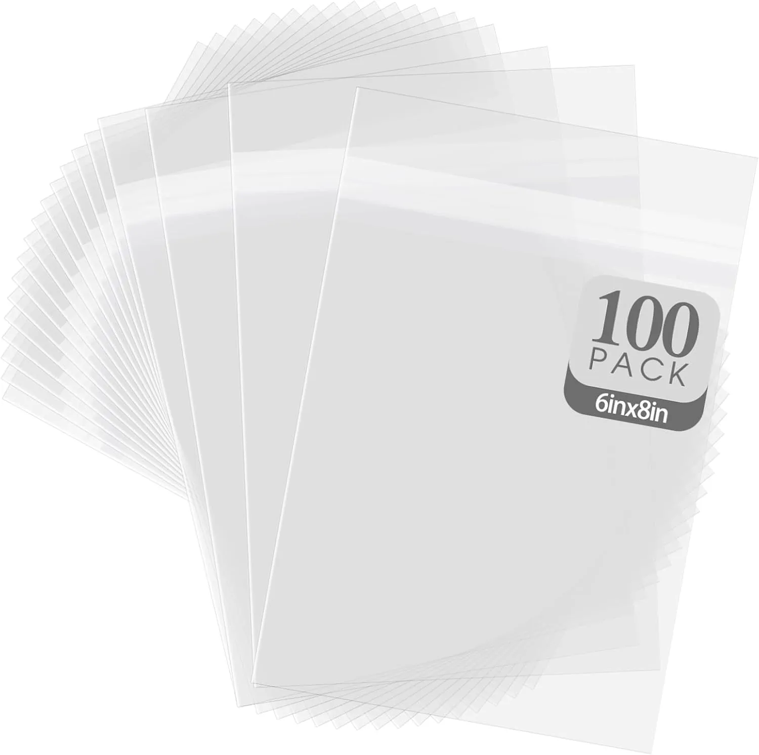 Golden State Art, Pack of 100, Acid-Free Crystal Clear Sleeves Storage Bags for 6X8 Art Prints, Photos (Bag Size: 6 1/2 x 8 1/3 Inches)