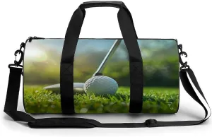 Golf Field Green Grass Lightweight Gym Bag for Men Women Travel Duffel Bag Sports Workout Bag with Adjustable Strap