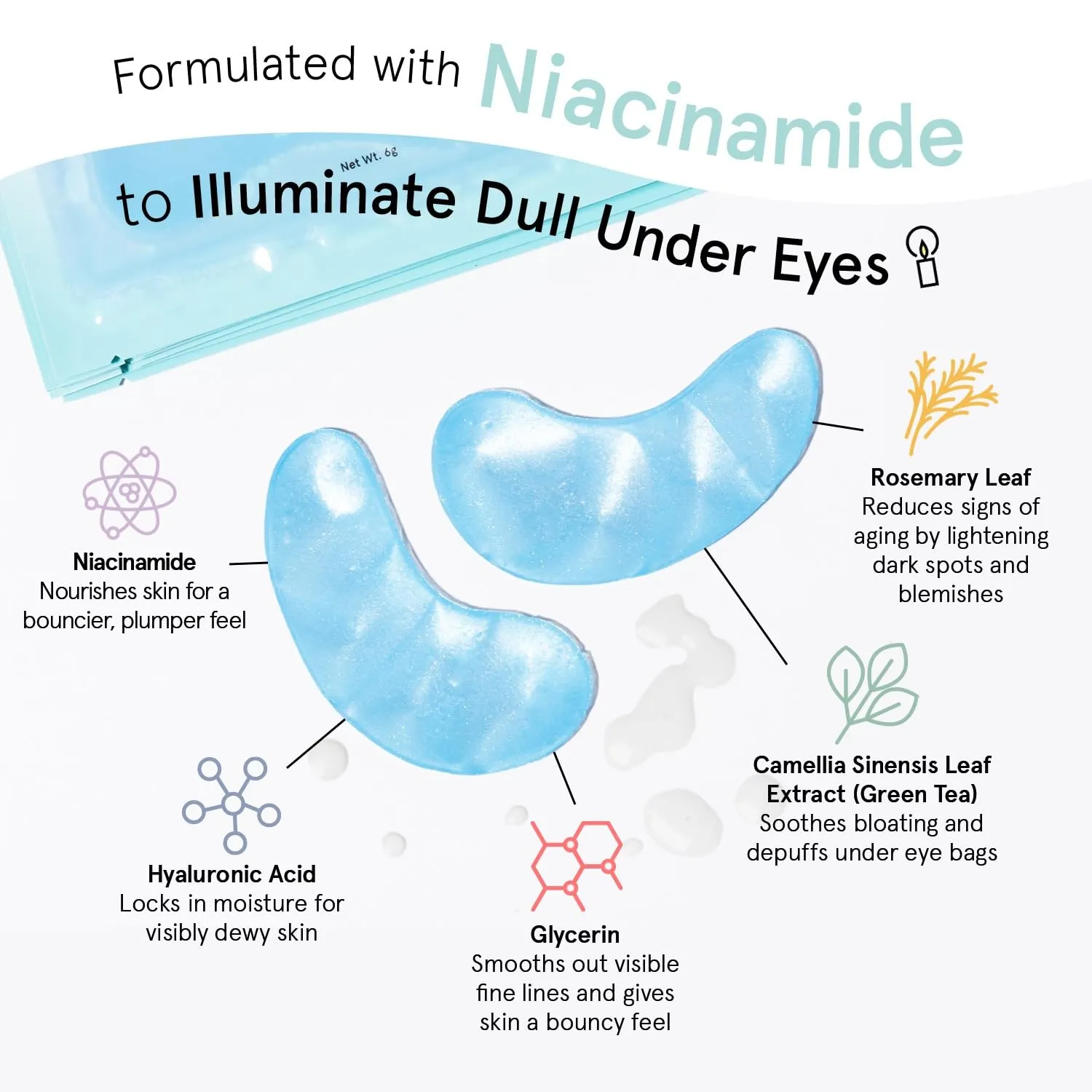 grace & stella Award Winning Under Eye Mask Reduce Dark Circles, Puffy Eyes, Undereye Bags, Wrinkles, Gel Under Eye Patches, Birthday Gifts for Women - Vegan Cruelty-Free Self Care (48 Pairs, Blue)