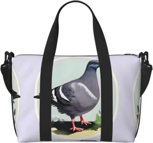 Grey Pigeon print Duffel Bags for Traveling - Lightweight Personal Item Travel Bags, Gym Bags for Men and Women