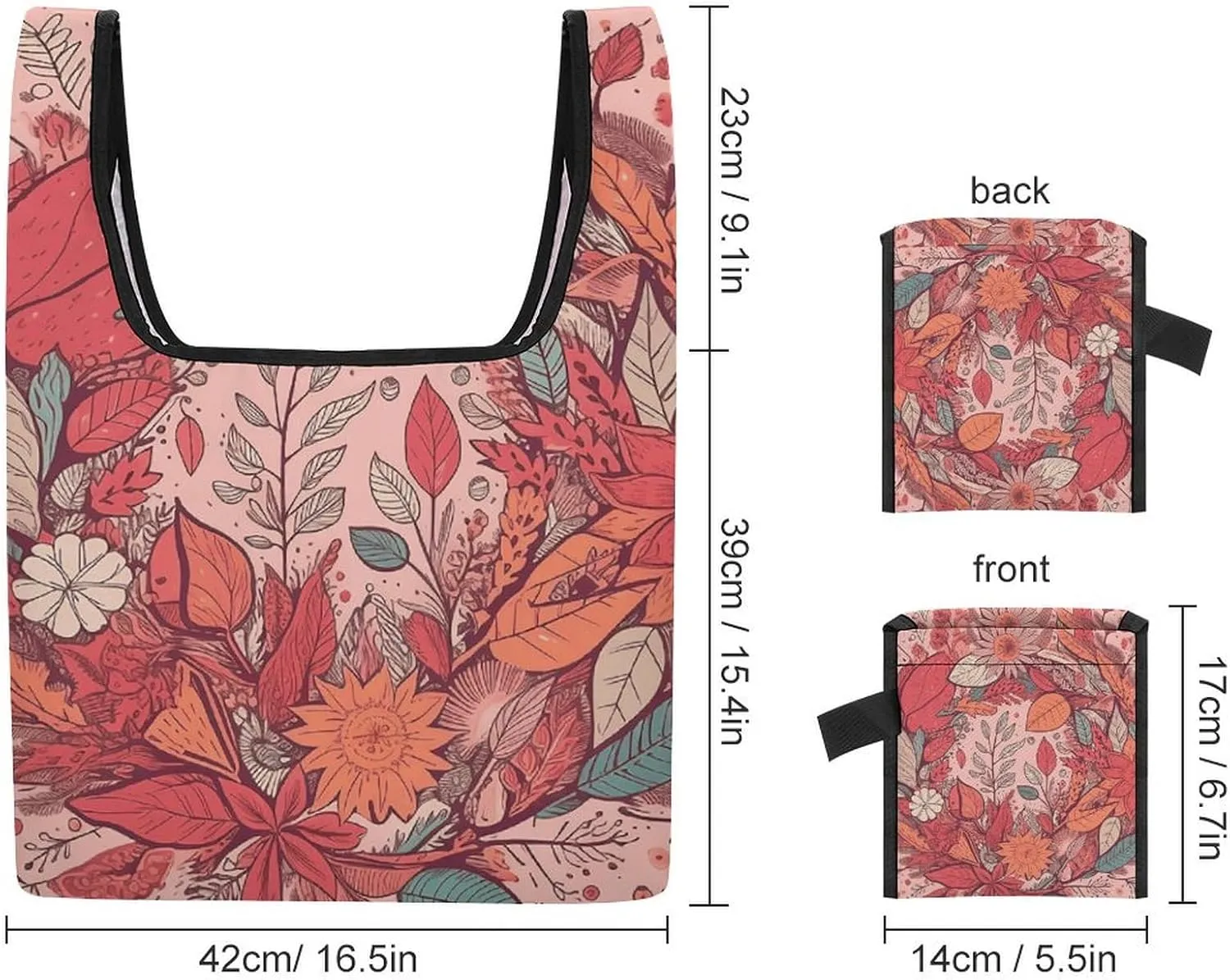 Grocery Bag Reusable Tote Bag Foldable Bluebird And Flowers Shopping Bag Handbag Washable Shoulder Bag for Travel