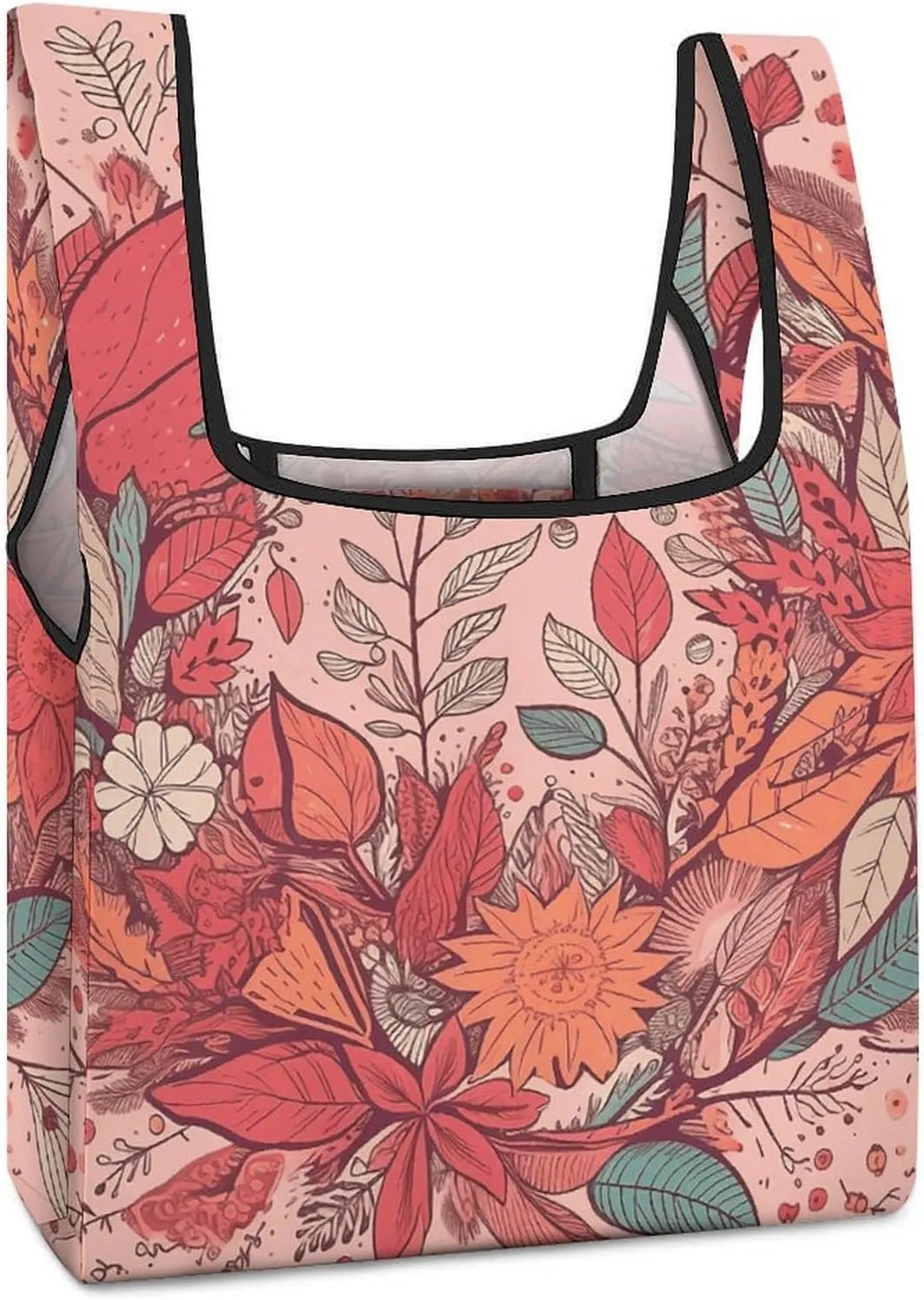Grocery Bag Reusable Tote Bag Foldable Bluebird And Flowers Shopping Bag Handbag Washable Shoulder Bag for Travel
