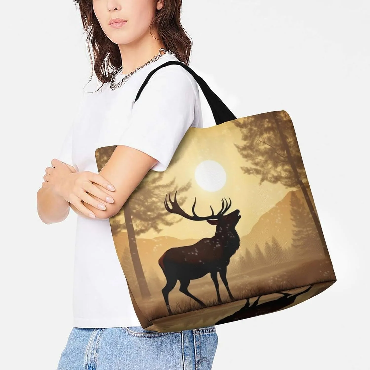Grocery Bag Reusable Tote Bag Foldable Flying Dragon Shopping Bag Handbag Washable Shoulder Bag for Travel