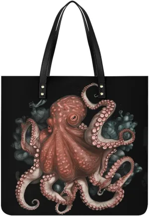 Grocery Bags Octopus Intertwined Bag for Women Lightweight Beach Bag Shoulder Bags for Travel Shopping Work Handbag