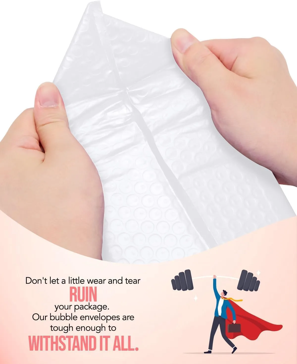 GSSUSA Bubble Mailers 6x9 Inches Padded Envelopes 450 Pack Usable Size 6x7.6" Small Envelope Bags Shipping Bag Bulk Pack Self Seal Package Mail Packing Business Supplies,White