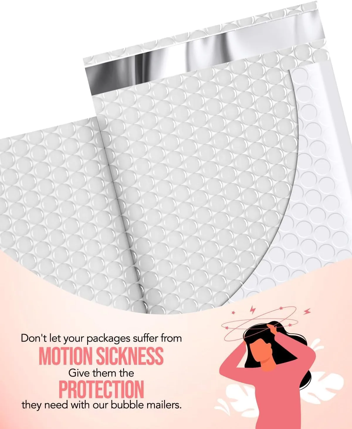 GSSUSA Bubble Mailers 6x9 Inches Padded Envelopes 450 Pack Usable Size 6x7.6" Small Envelope Bags Shipping Bag Bulk Pack Self Seal Package Mail Packing Business Supplies,White