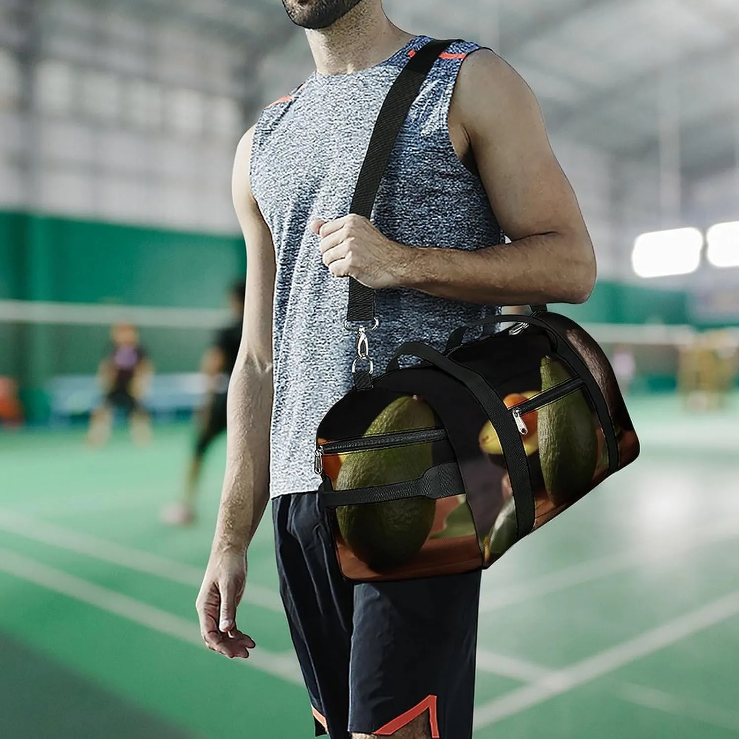 Gym Bag Avocados on The Table Duffel Bag for Men Women Travel Overnight Bag with Shoe Compartment Workout Bags