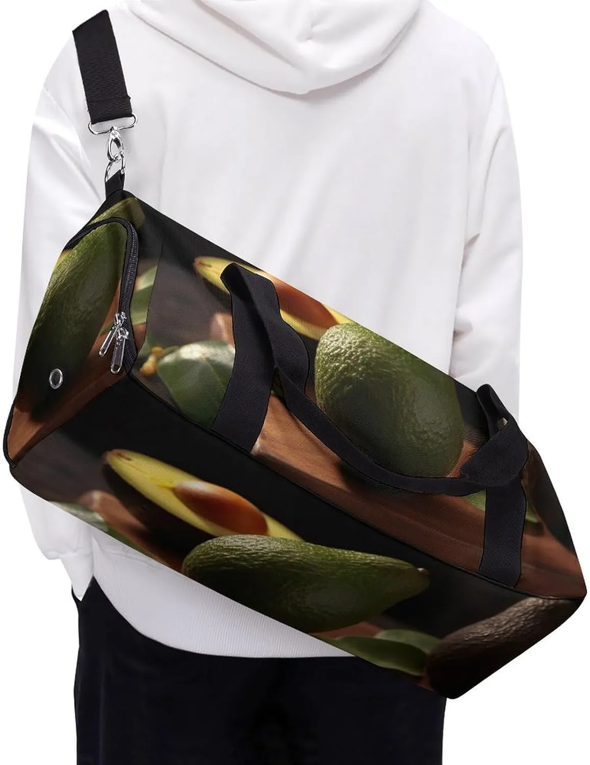 Gym Bag Avocados on The Table Duffel Bag for Men Women Travel Overnight Bag with Shoe Compartment Workout Bags