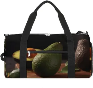 Gym Bag Avocados on The Table Duffel Bag for Men Women Travel Overnight Bag with Shoe Compartment Workout Bags