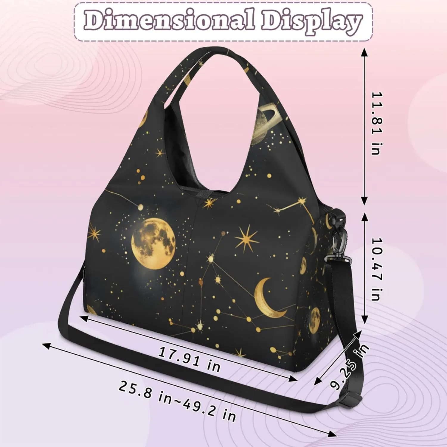 Gym Bag for Women Colorful Wood Board Duffel Bag with Shoe Compartment and Yoga Mat Holder Portable Weekender Bags