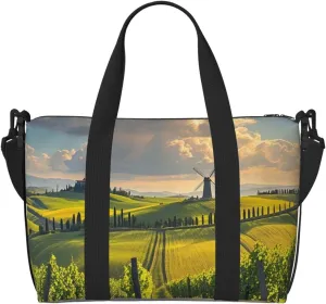Gym Bag Tuscany Spring Duffel Bag for Men Women Travel Overnight Bag with Shoe Compartment Workout Bags