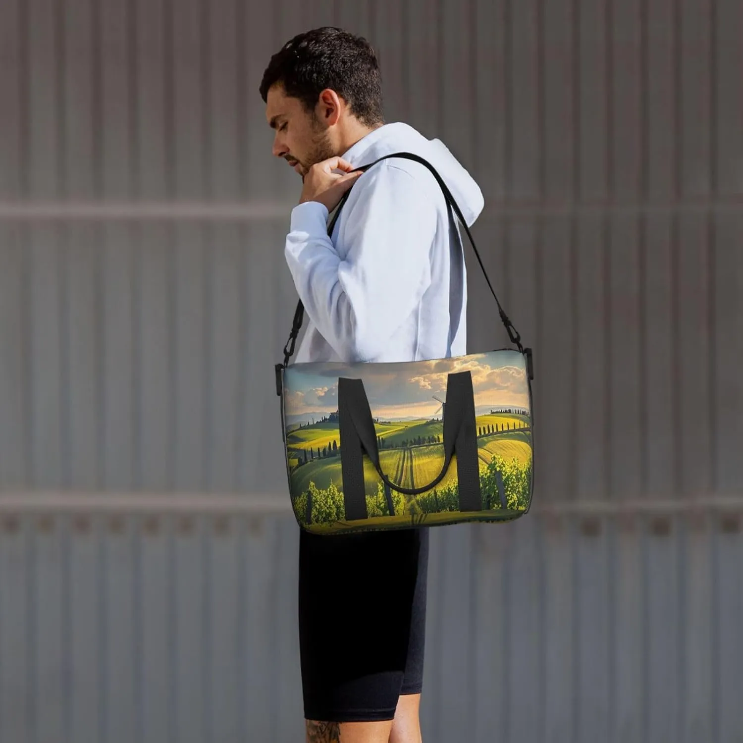 Gym Bag Tuscany Spring Duffel Bag for Men Women Travel Overnight Bag with Shoe Compartment Workout Bags