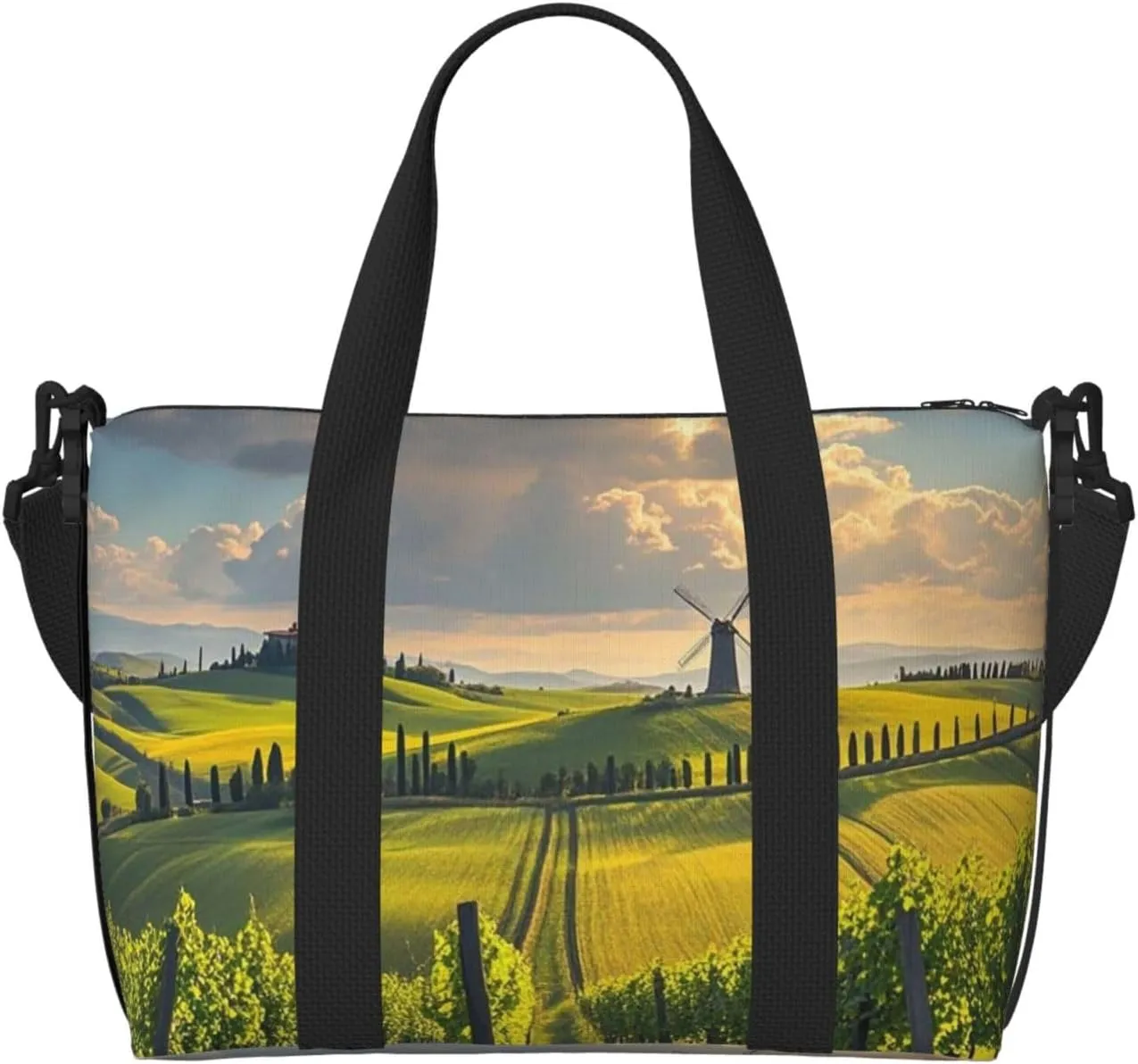 Gym Bag Tuscany Spring Duffel Bag for Men Women Travel Overnight Bag with Shoe Compartment Workout Bags