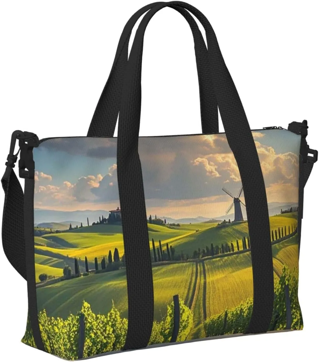 Gym Bag Tuscany Spring Duffel Bag for Men Women Travel Overnight Bag with Shoe Compartment Workout Bags