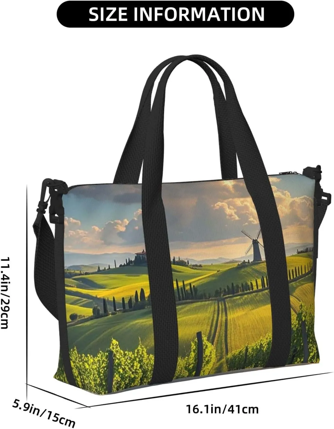 Gym Bag Tuscany Spring Duffel Bag for Men Women Travel Overnight Bag with Shoe Compartment Workout Bags