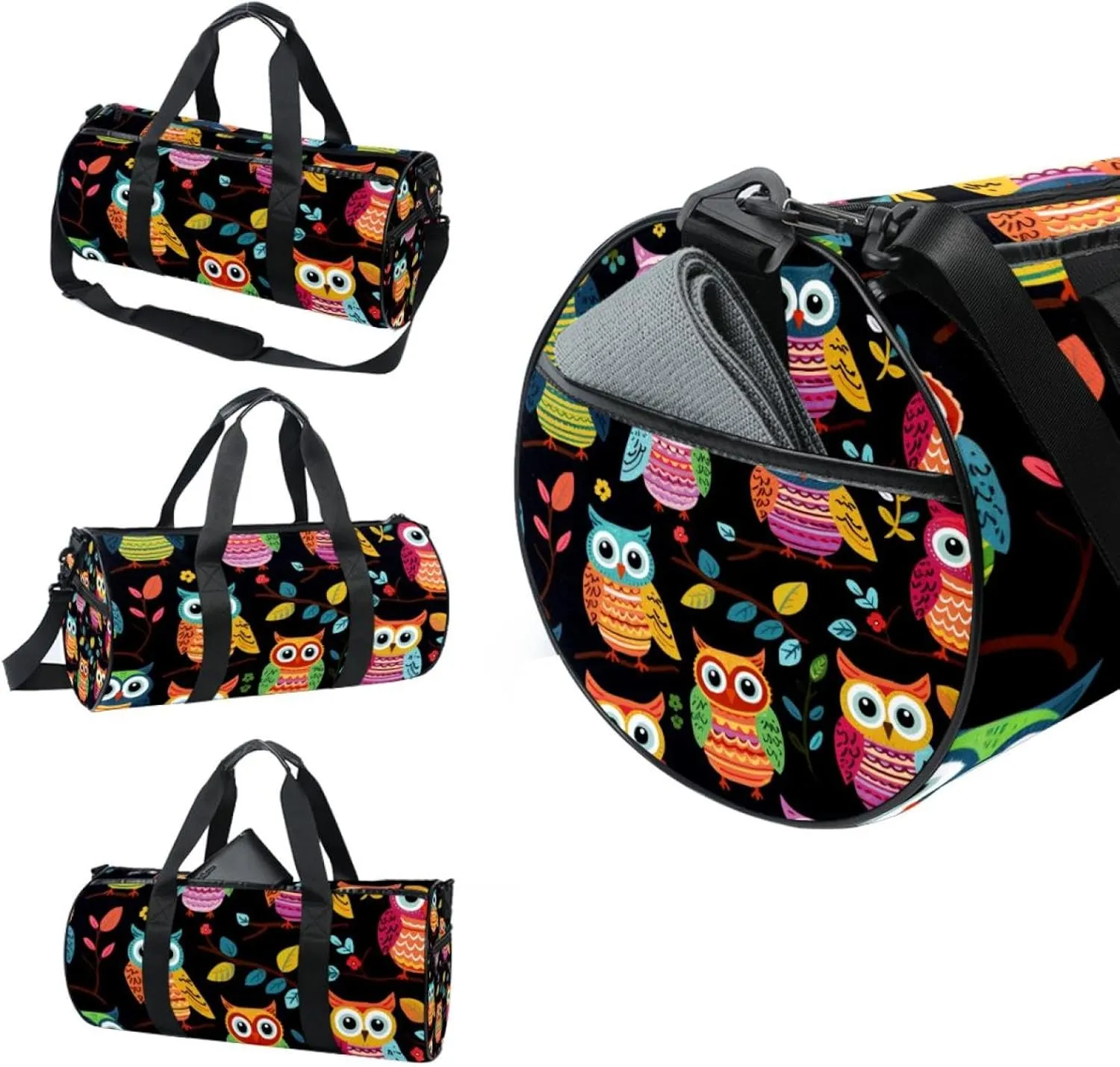 Gym Bags for Men,Travel Duffel Bags for Women,Cartoon Cute Owl,Workout Bag