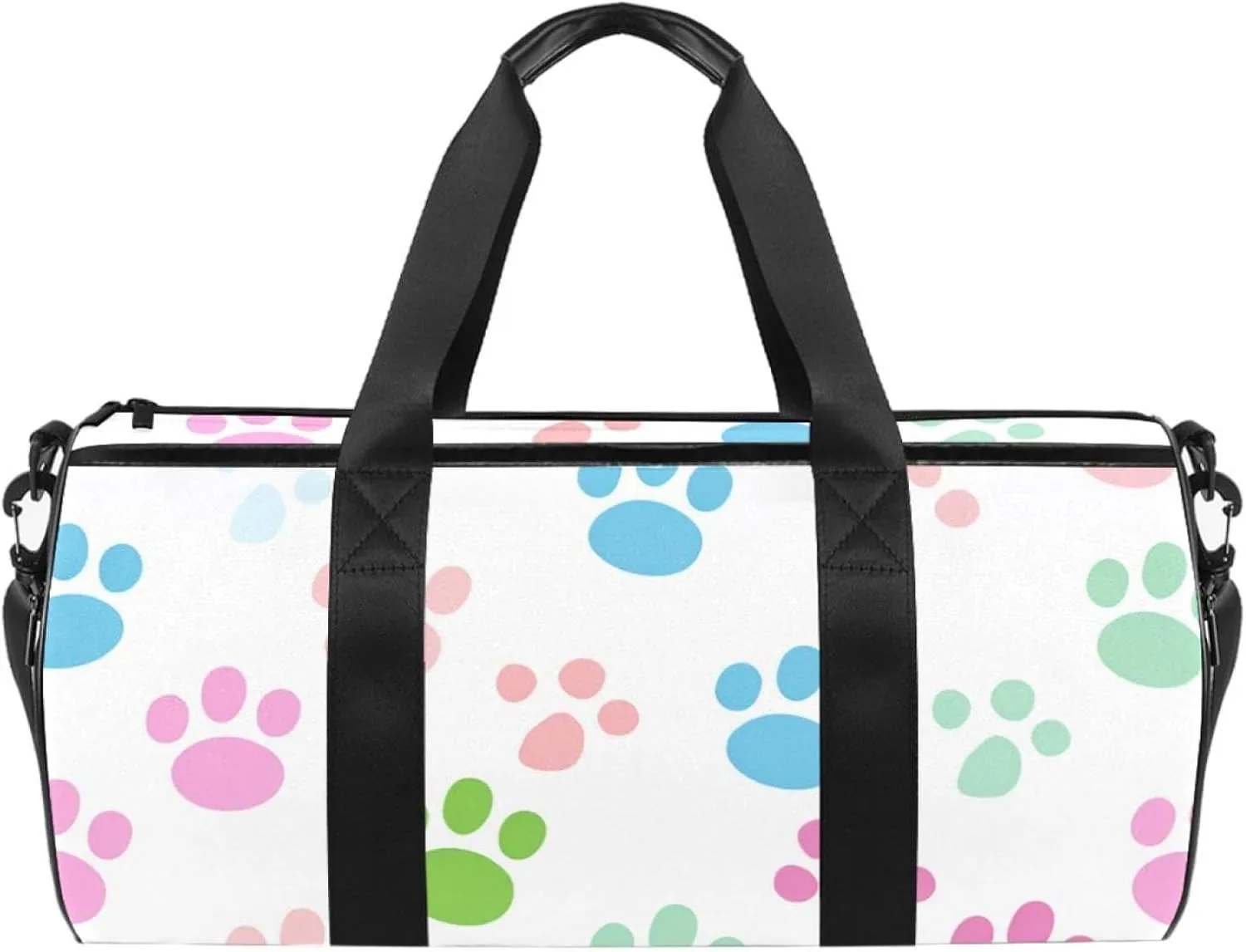 Gym Bags for Men,Travel Duffel Bags for Women,Colorful Dog Footprints Cartoon,Workout Bag