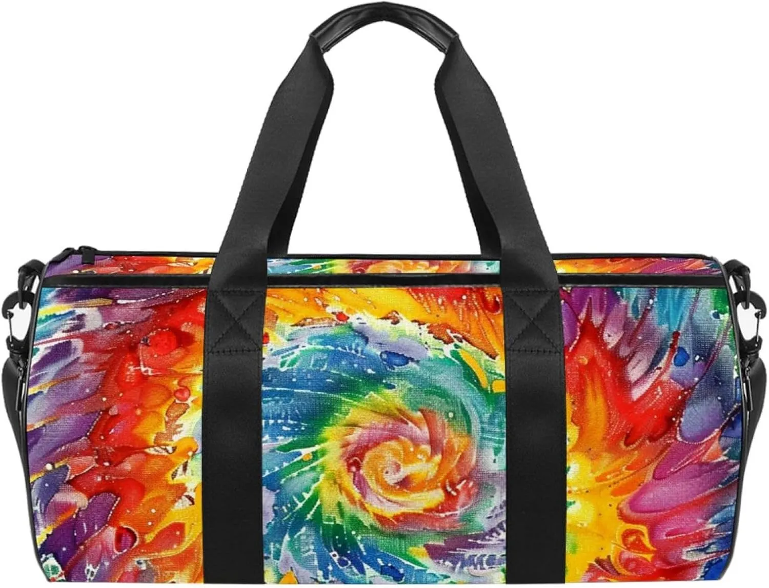 Gym Bags for Men,Travel Duffel Bags for Women,Colorful Tiedye Swirl Rainbow,Workout Bag
