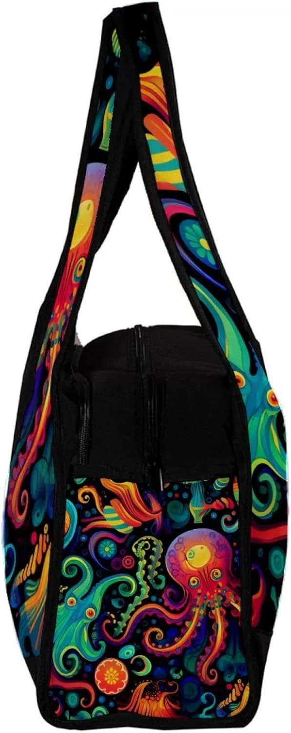 Gym Bags for Men,Travel Duffel Bags for Women,Devilfish Jellyfish Sea Shell,Workout Bag
