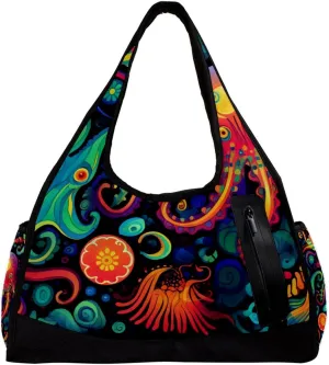 Gym Bags for Men,Travel Duffel Bags for Women,Devilfish Jellyfish Sea Shell,Workout Bag