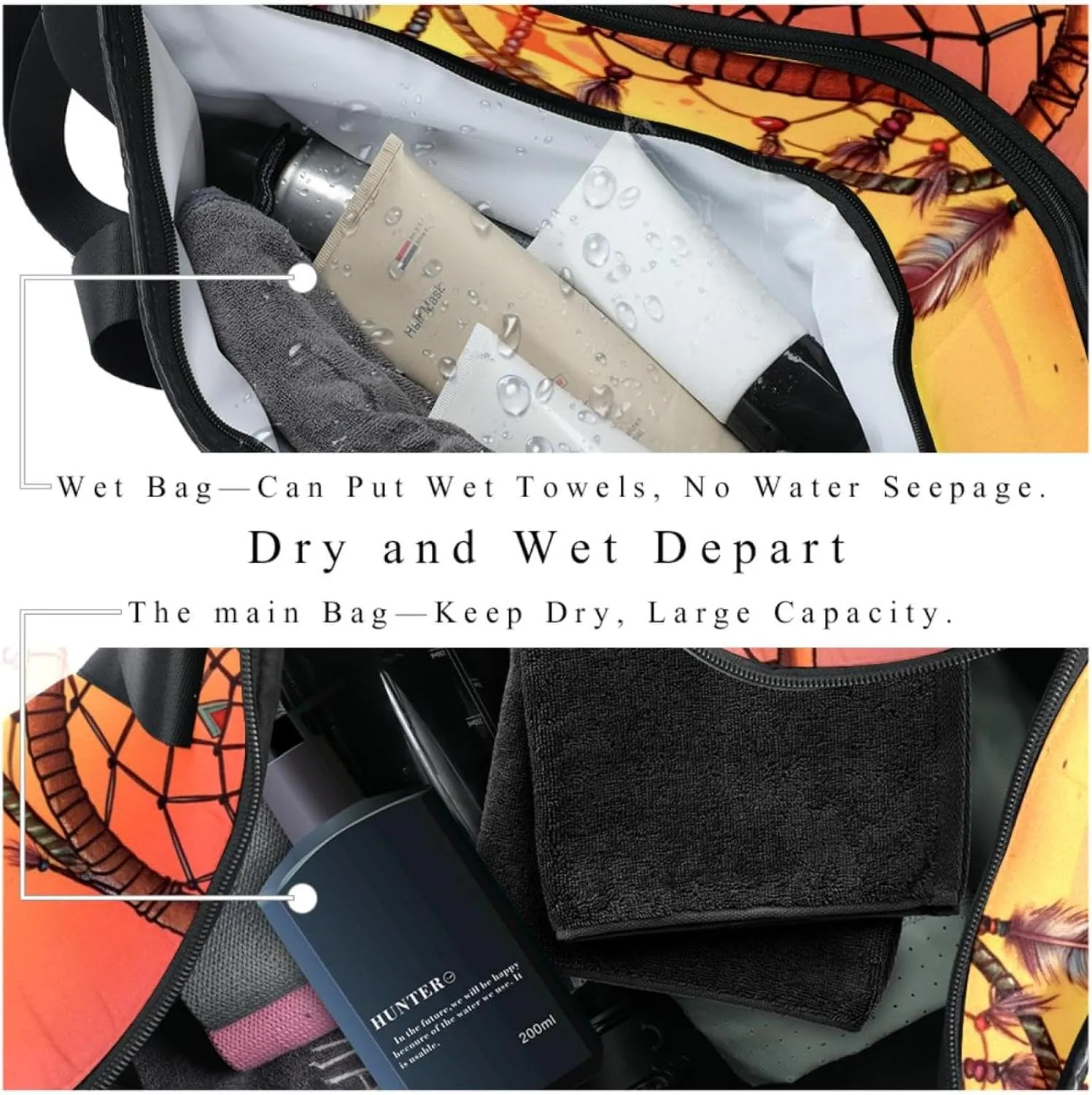 Gym Bags for Men,Travel Duffel Bags for Women,Follow Your Dream Dreamcatcher,Workout Bag