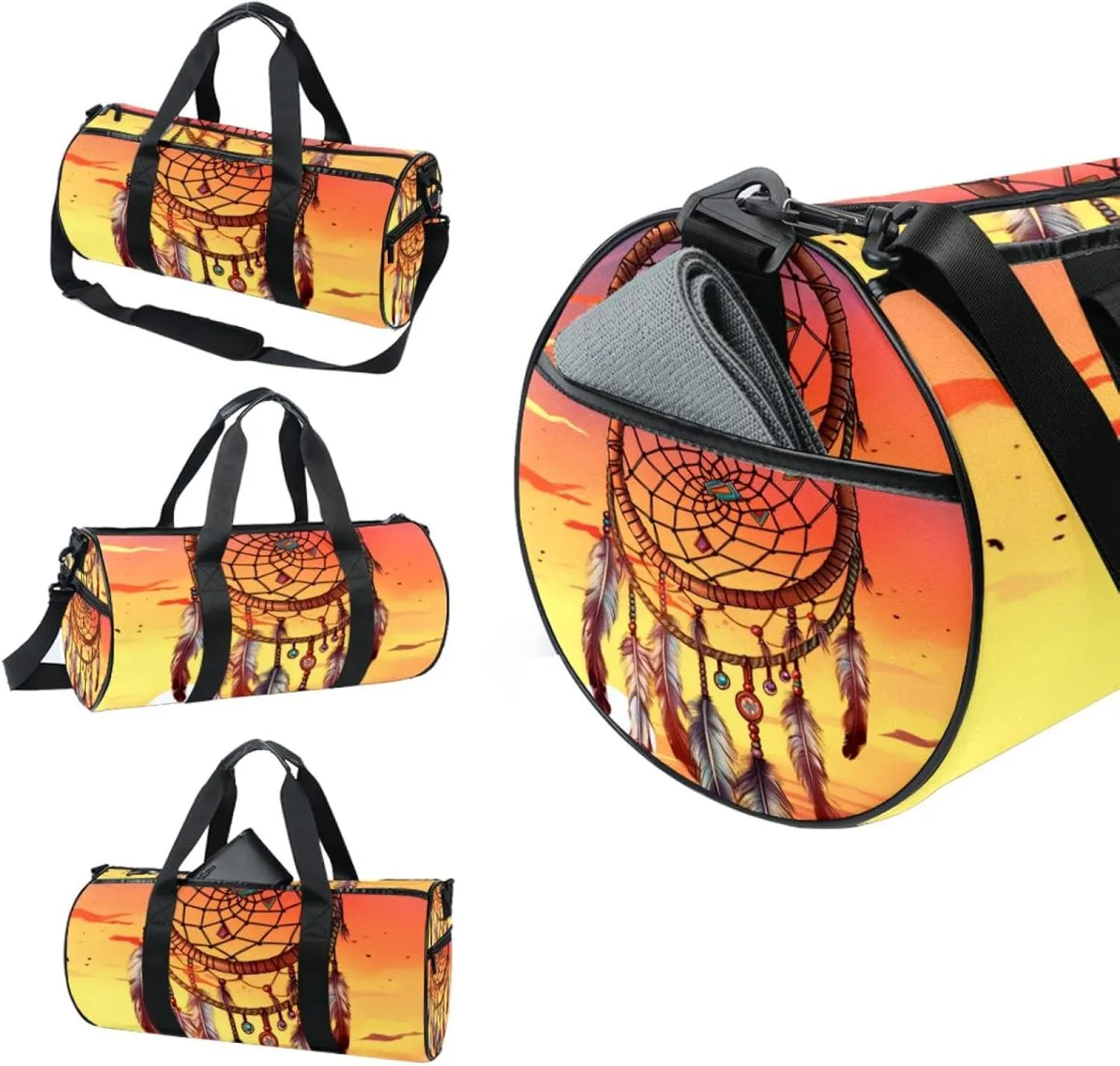 Gym Bags for Men,Travel Duffel Bags for Women,Follow Your Dream Dreamcatcher,Workout Bag