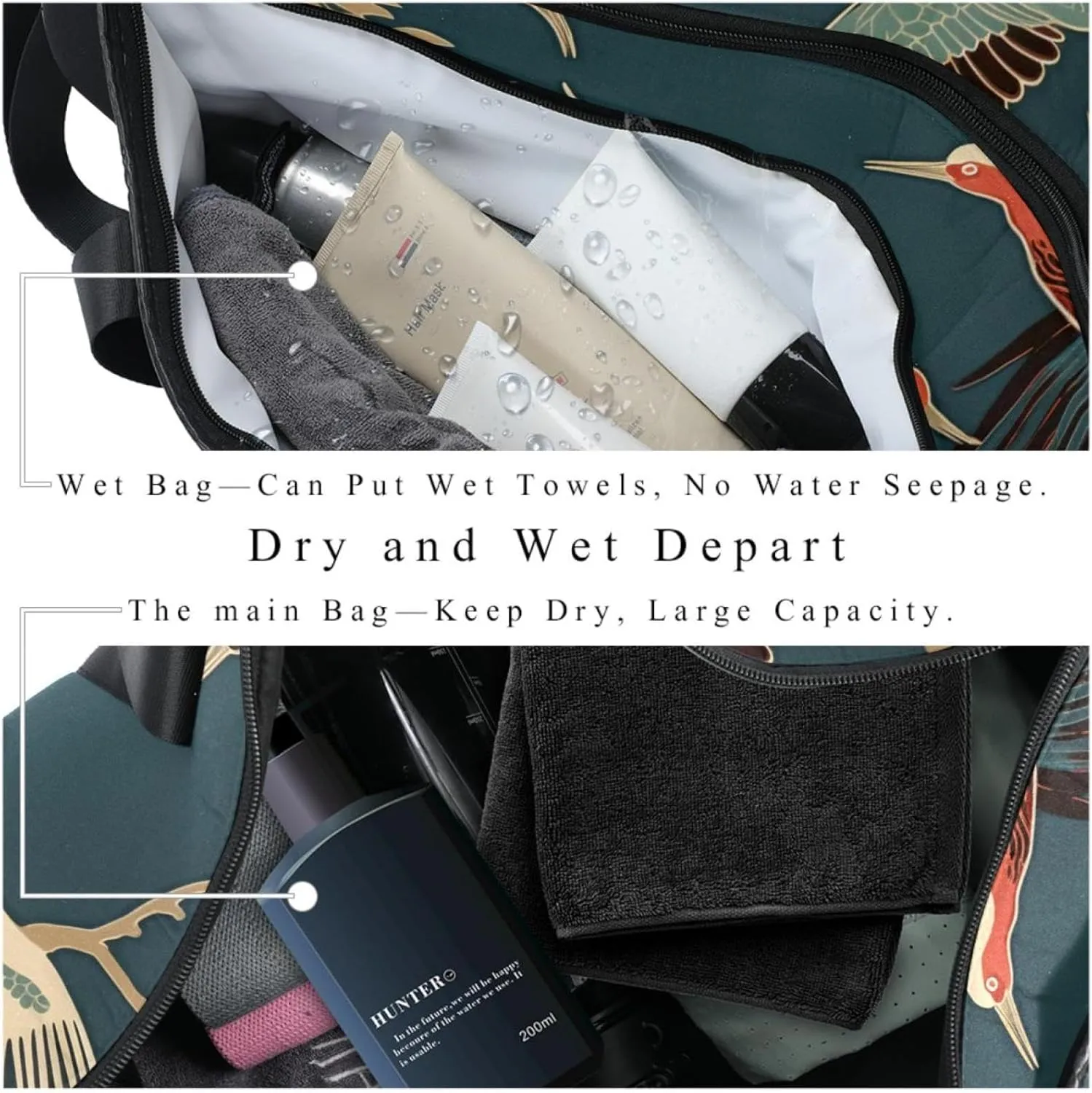 Gym Bags for Women,Duffle Bag for Travel,Wild Goose Tree Flying Ducks,Gym Bag for Men