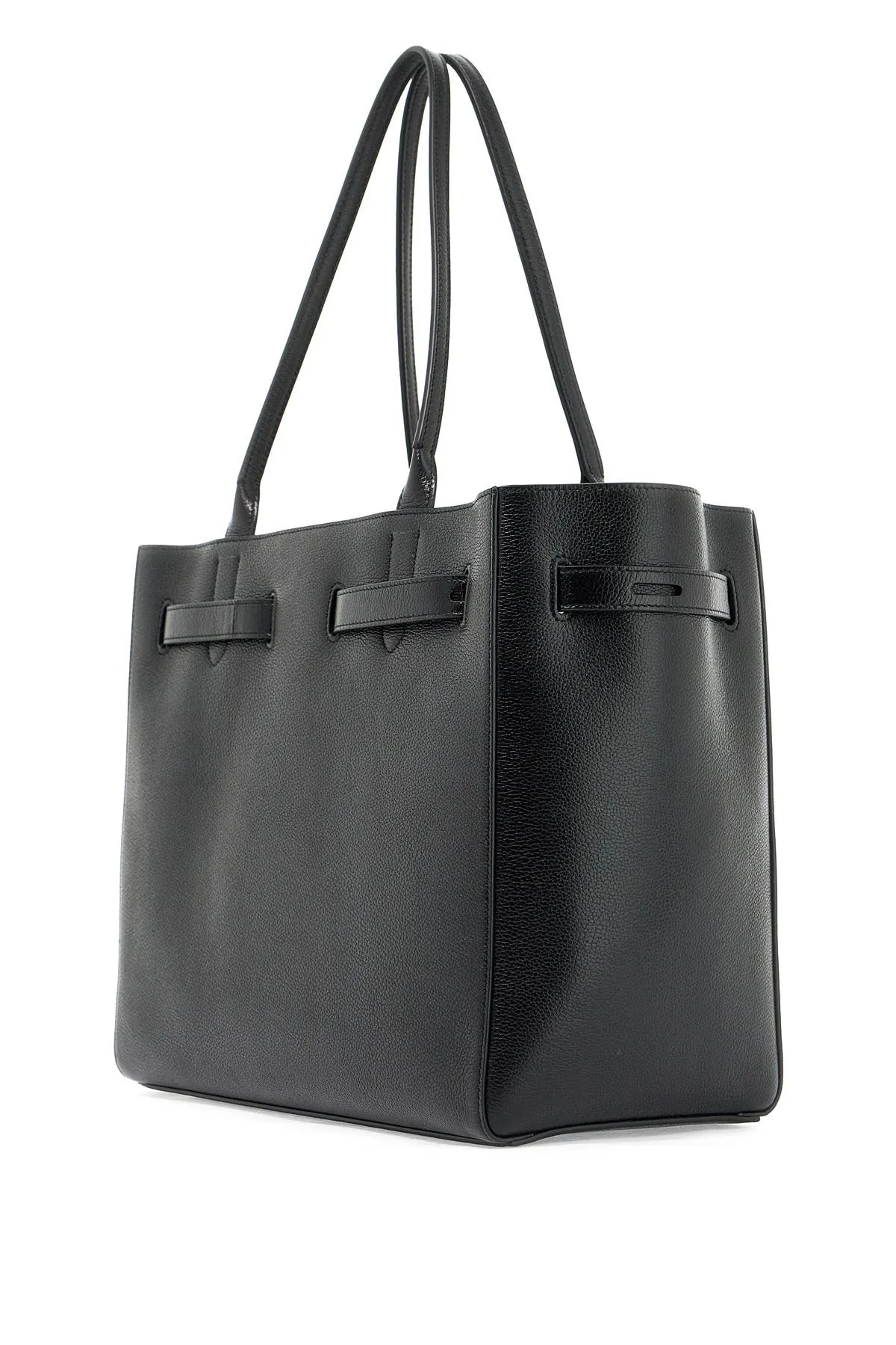 hammered leather tote bag
