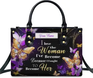Handbags for Women - Personalized Leather Purse with Name Photo - Tote Bags for Mom Grandma - Custom Gifts Ideas for Her
