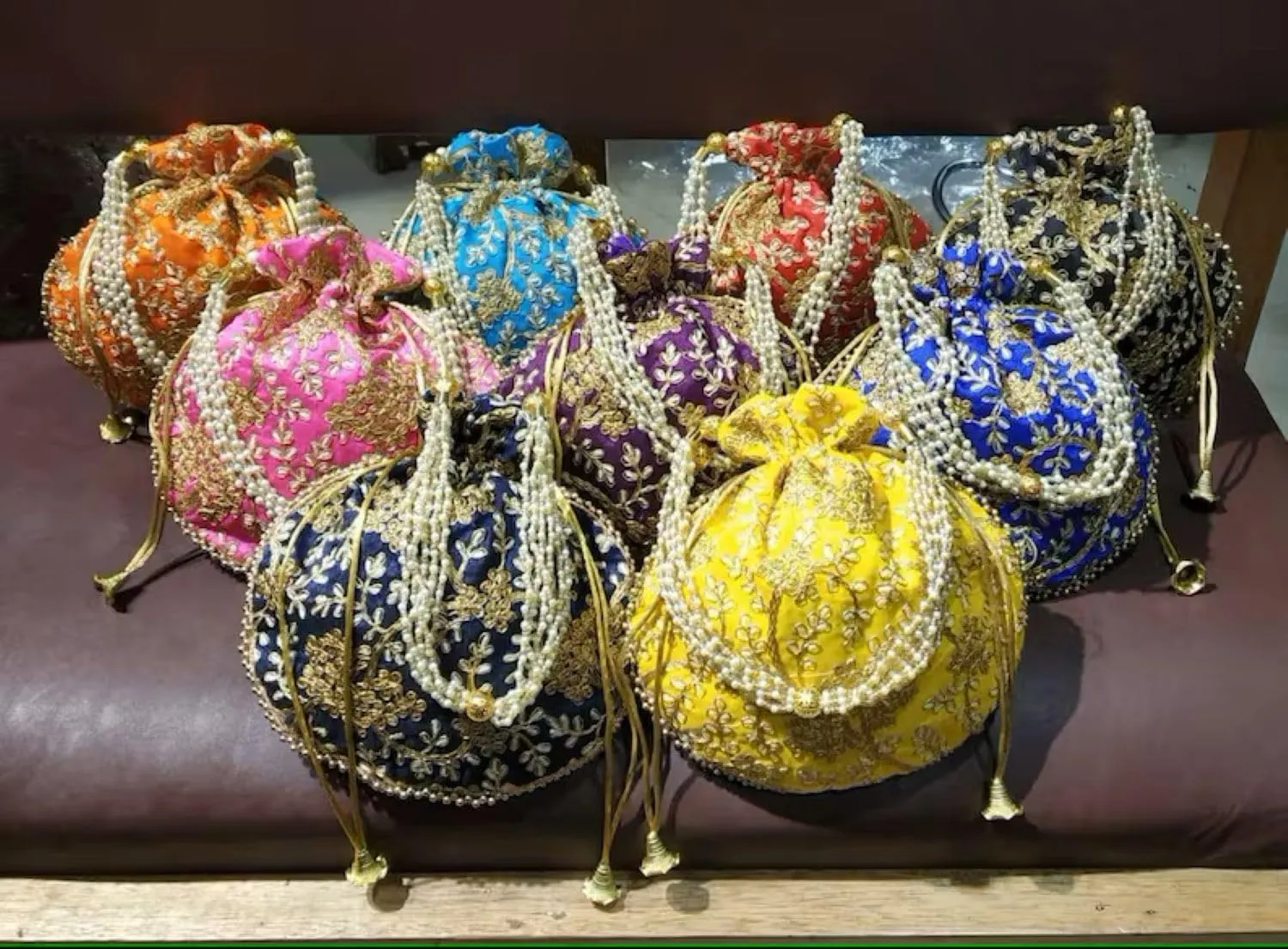 Handcrafted Women Potli Bag Purse Handbag Indian velvet Party Wedding Clutch Bag Traditional Return gift