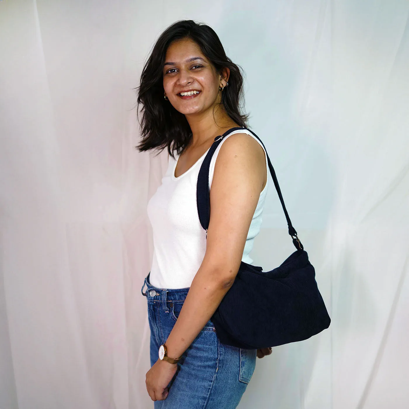 Handmade Sleek Minimalist Corduroy Sling Bag