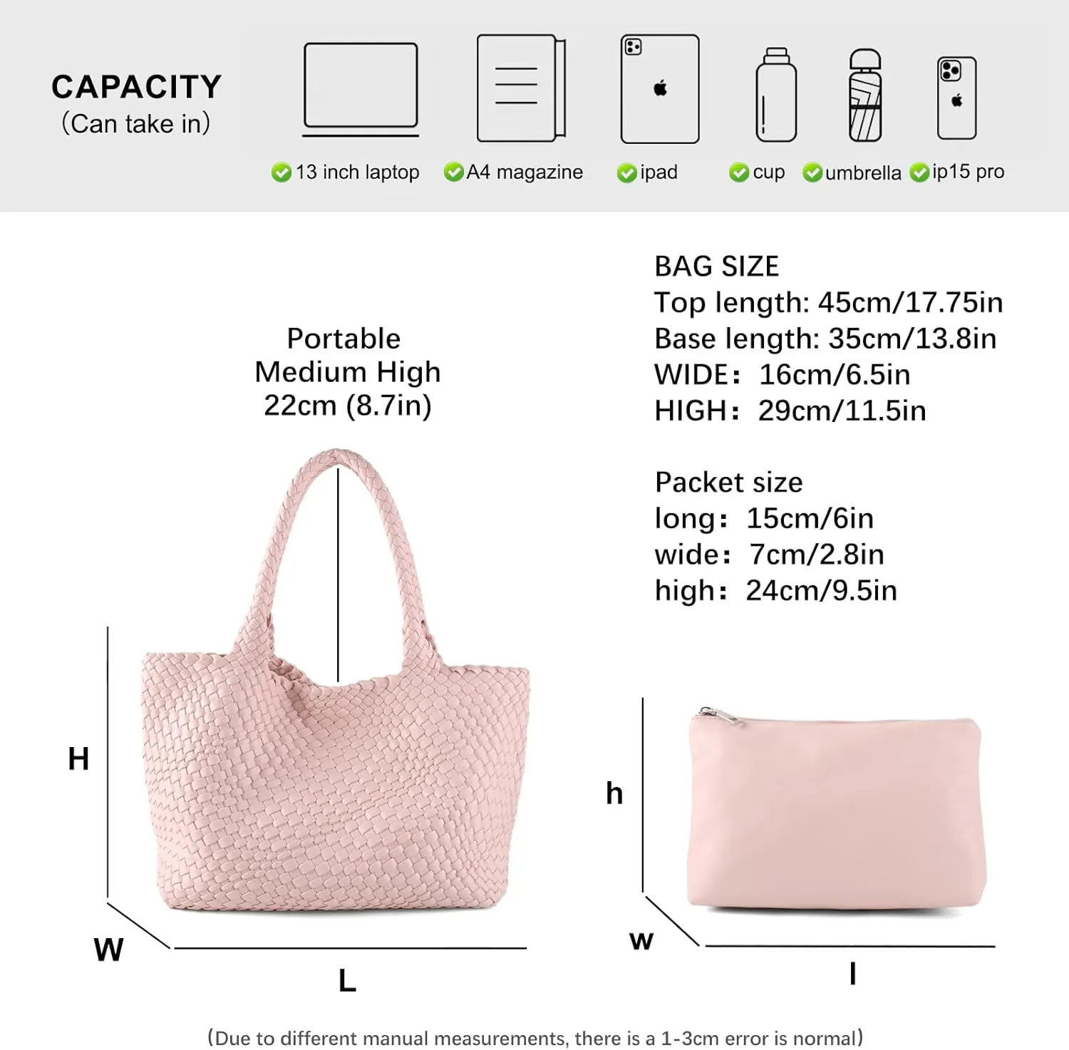 Handmade Woven Bag Satchel Handbag For Women Vegan Leather Tote Bag With Purses Travel Shoulder Bag Underarm Bag