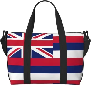 Hawaii Flag Duffel Bags for Traveling, Lightweight Personal Item Travel Bags for Women, Gym Bags for Men
