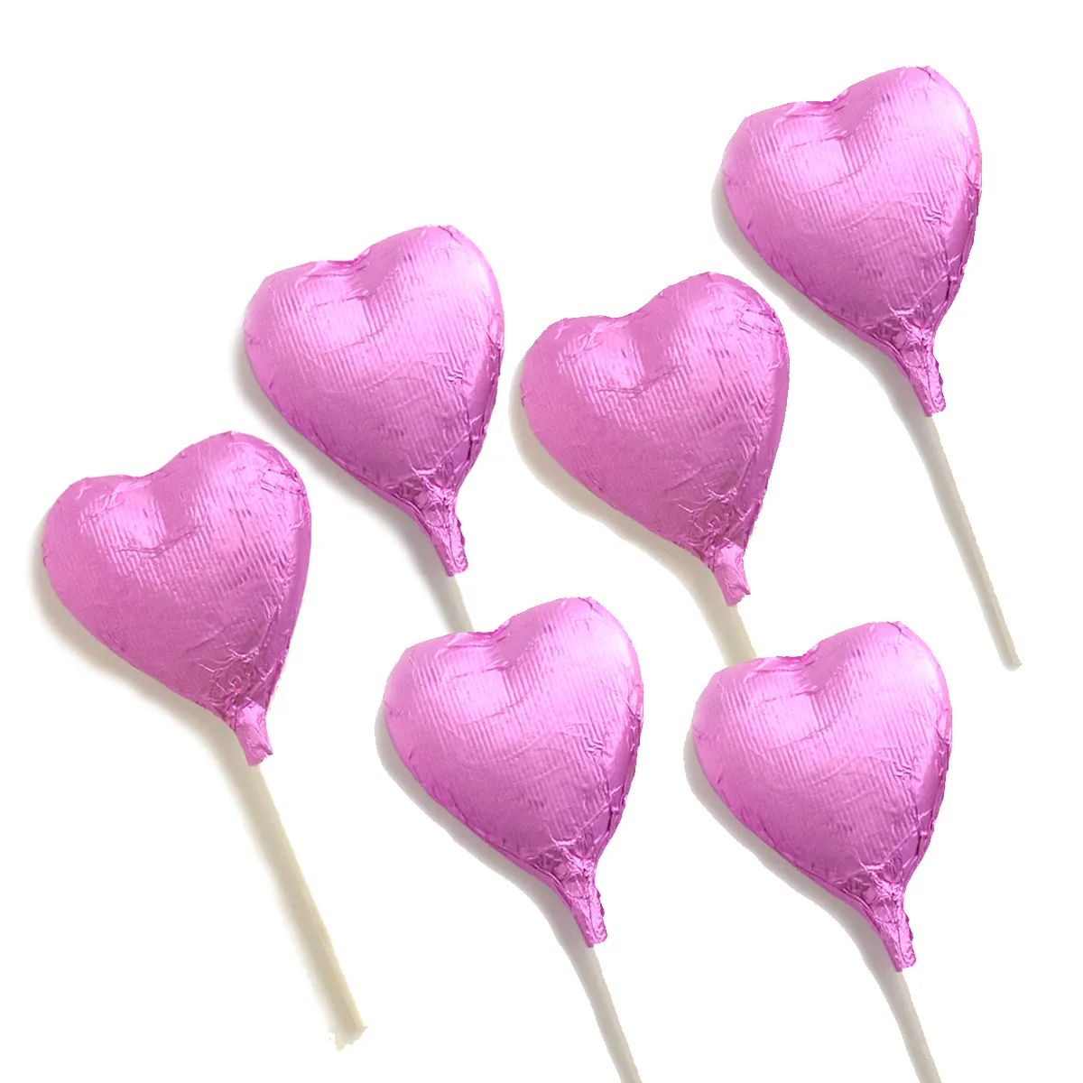 Heart Lollipops in Milk Chocolate, 6 pc
