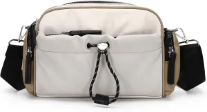 Herald Lightweight Nylon Crossbody Bag for Women, Small Camera Square Shoulder Purse Handbag with Multi-Pockets