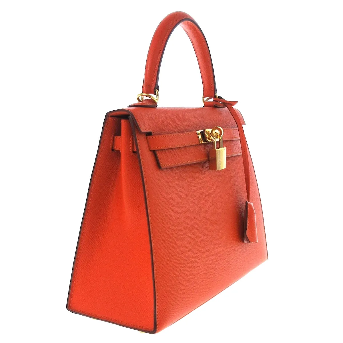 Hermès Kelly 25 Sellier, Orange Poppy GHW